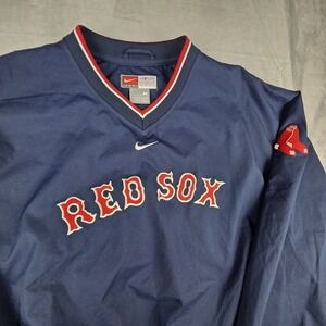 Vintage Nike Boston Red Sox Windbreaker Men's Medium Pullover Center Swoosh MLB